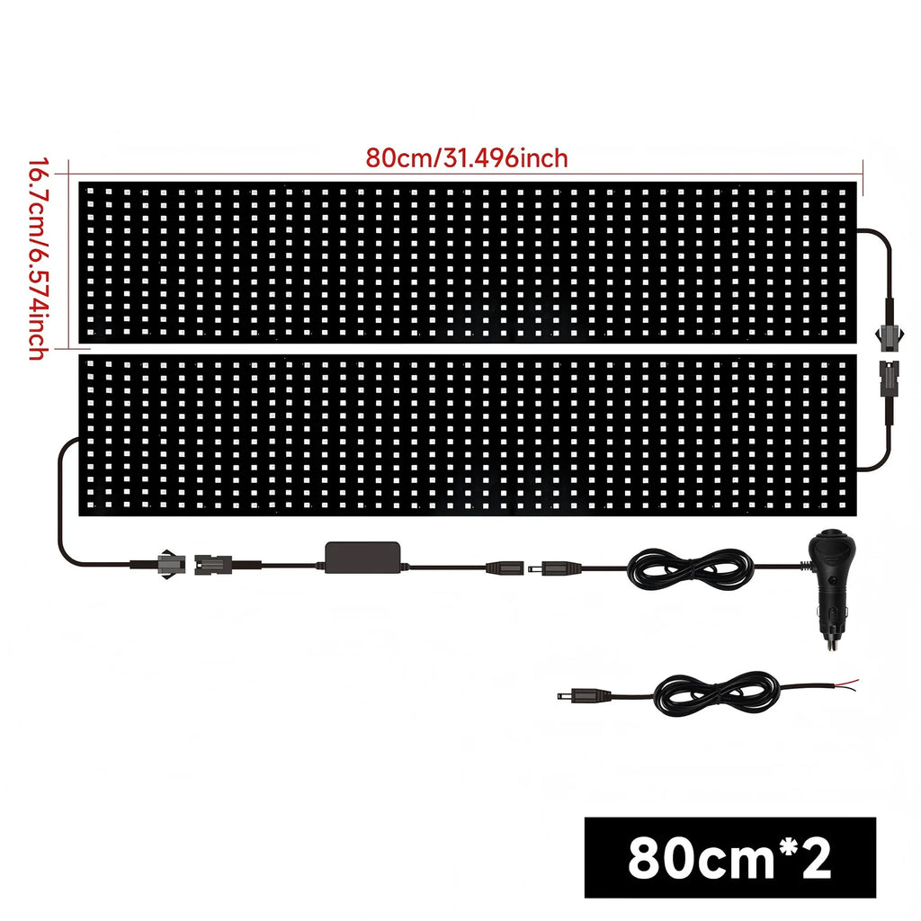 Truck Car Devil Eye LED Matrix Pixel Panel Light APP Remote Control Soft Foldable Lighting Scrolling For Board Windshield 12/24V