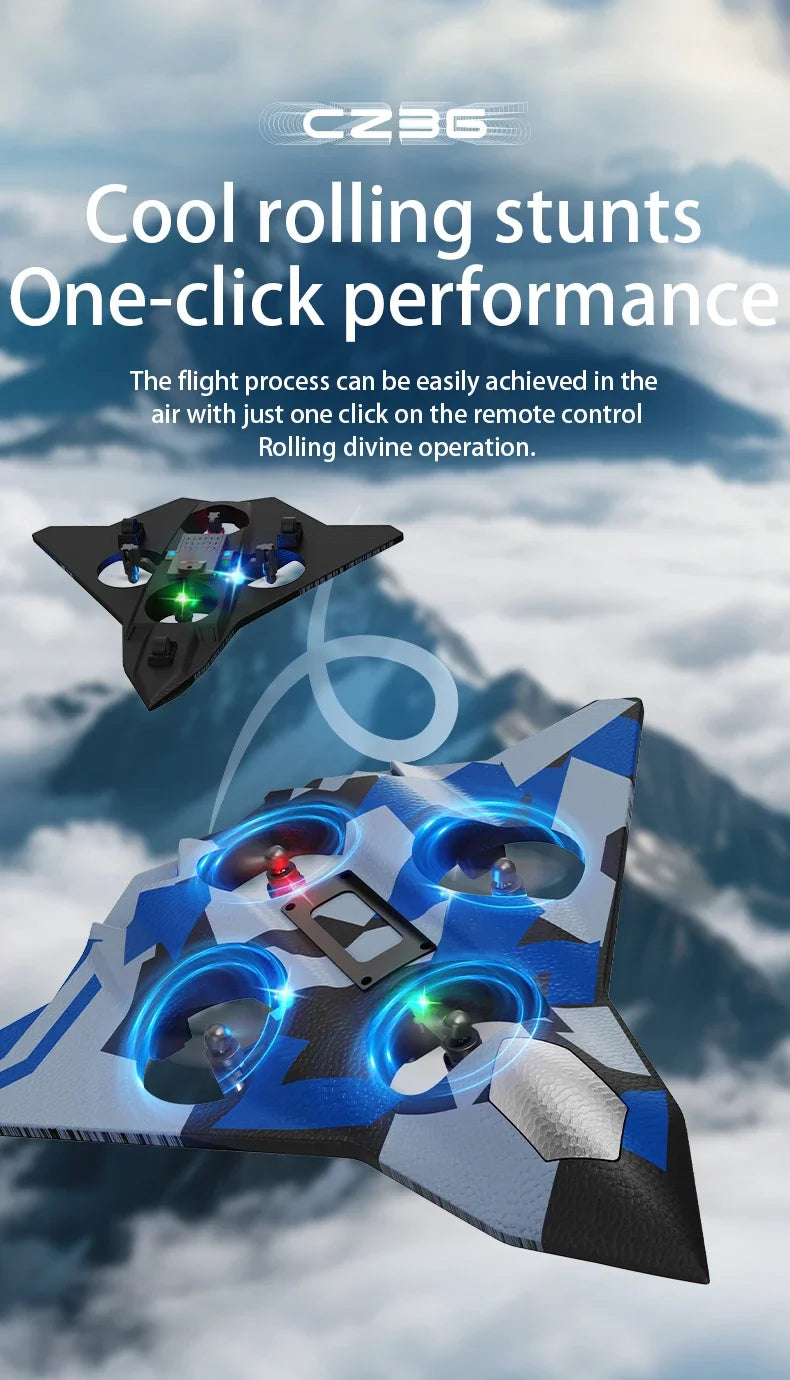 RC Aircraft EPP Foam Stunt Glider Electric Fighter Remote Control Airplane Fall Resistant Plane Toys for Boys Kids CZ01 CZ63
