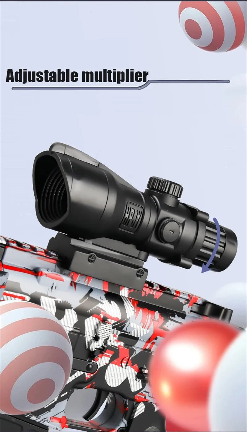 M416 Toy Gun 7.4V High-speed Burst Gel Ball With Orange Plug And Double Magazine For Outdoor Interactive Parent-child Games.