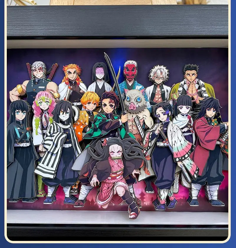 Demon Slayer Infinity Castle Nine Hashira HD 3D Paper Art Tanjiro - Handmade Character Desktop photo frame, Anime Gift for Fans