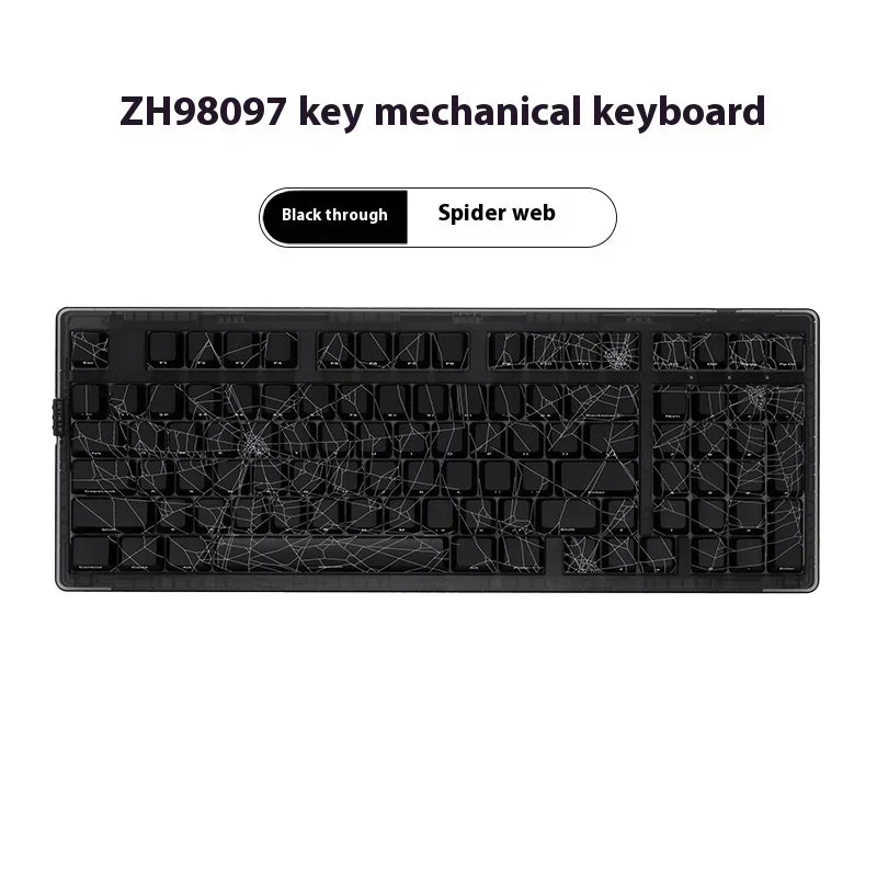 ZORNHER Zuohe ZH980 Spider Web Mechanical Keyboard 3mode RGB Wireless Gaming Keyboards Hot Swap Customise Pc Accessories Gifts