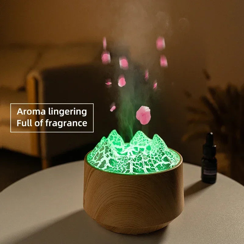 Volcano Bedroom Humidifier with Remote Control Fog Output Spray Desk Atmosphere Lamp Essential Oil Diffuser for Bedroom Home