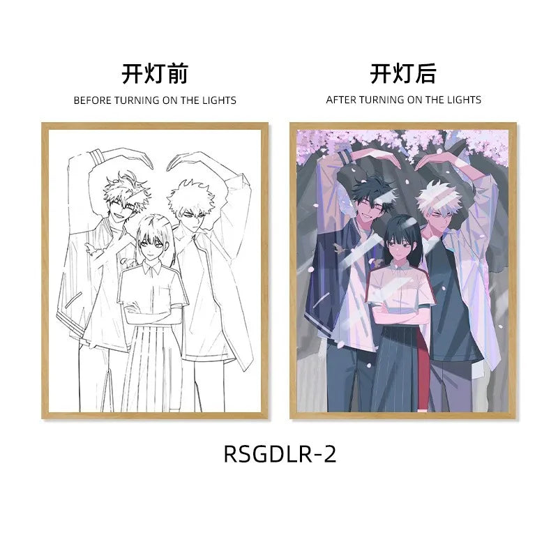Link Click LED Light Box Painting Picture Frame Charles Lucas Jo  Anime peripherals Night Light Decoration Photo Frame Gift