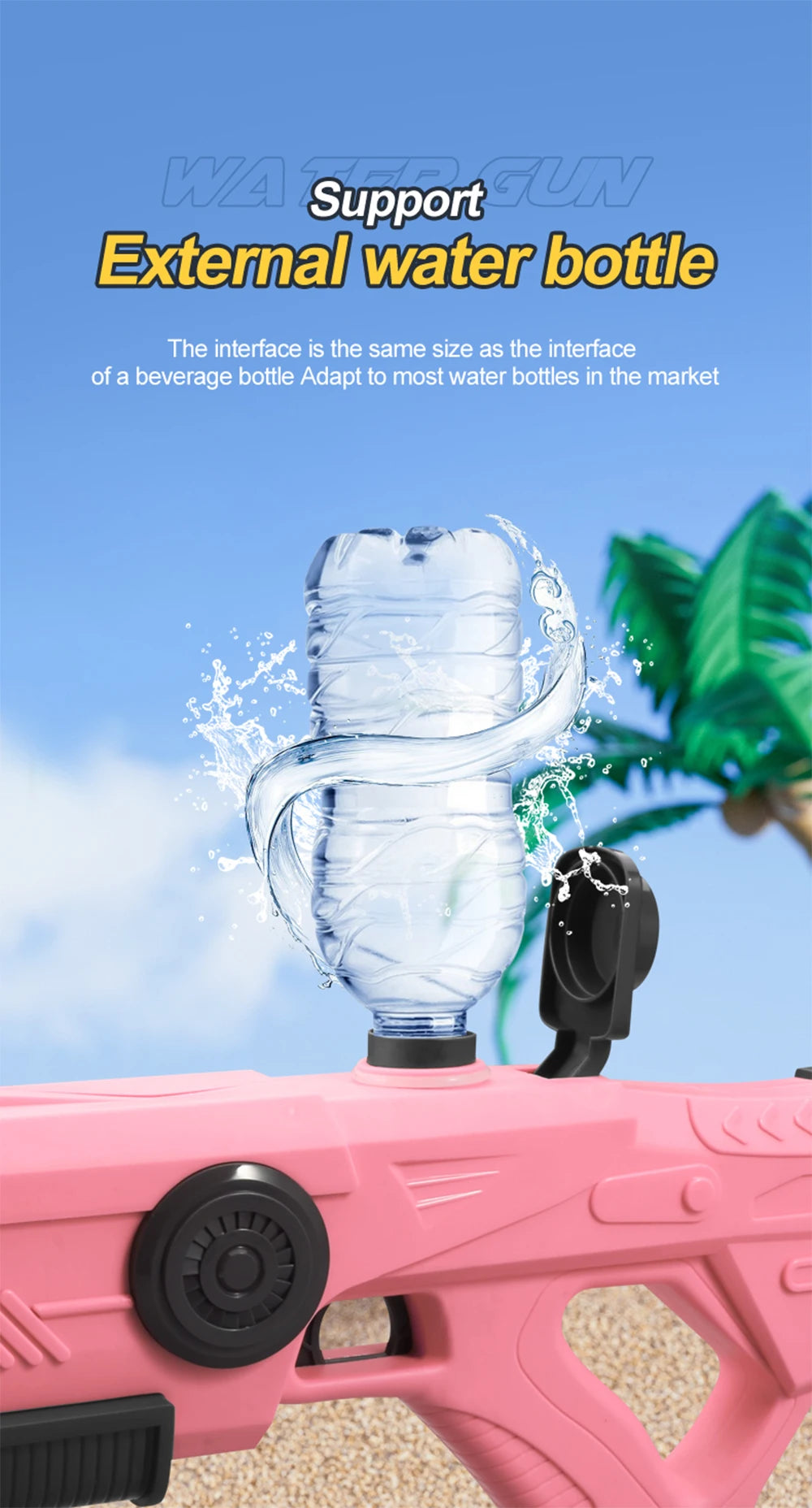 Electric Automatic Water Storage Gun Toys Portable Children Summer Beach Outdoor Fight Fantasy Spray Gun Toys Boy Kid Adult Game