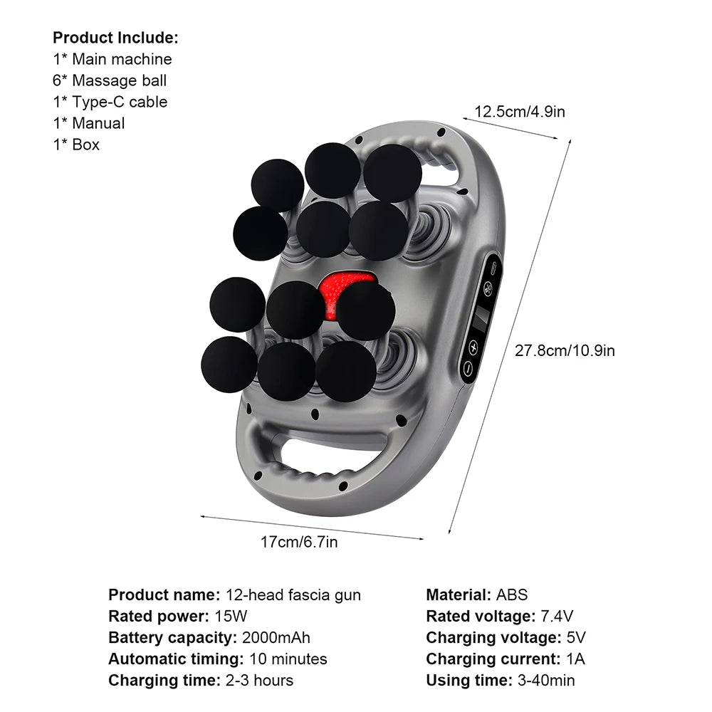 42-Heads Fascia Gun High-Frequency Vibration Body Massage Gun Back and Waist Massager Neck Shoulder Massager Muscle masajeador