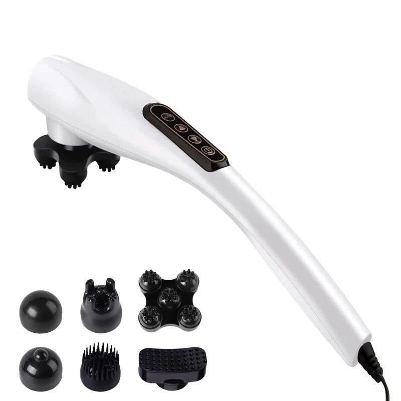Handheld Back Massager Portable Electric Massage Stick Deep Tissue Massage for Back Neck Shoulders Full Body 12 Modes 6 heads