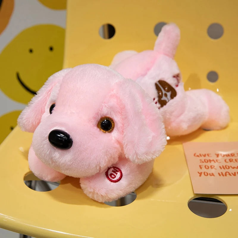 Creative Lie Dog Toy Luminous Pillow Soft Stuffed Plush Glowing Colorful Stars Cushion Led Light Toys Gift