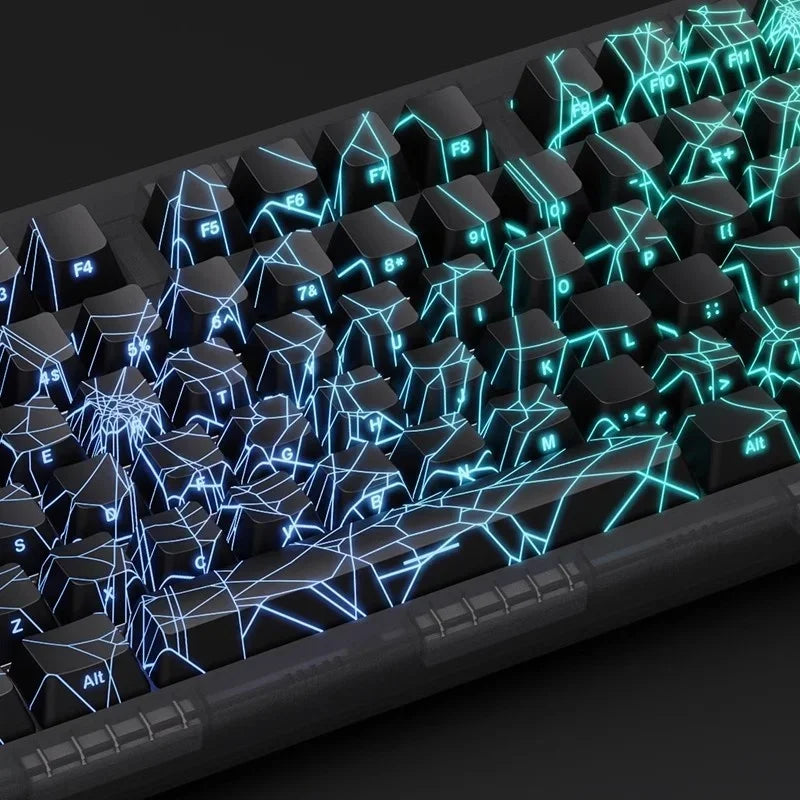 ZORNHER Zuohe ZH980 Spider Web Mechanical Keyboard 3mode RGB Wireless Gaming Keyboards Hot Swap Customise Pc Accessories Gifts