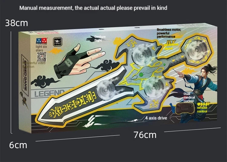 73cm RC Sword Toy with Gesture Sensing Remote Control Foam Flying Vehicle Cool Children's Play Tool Remote Control Flying Sword