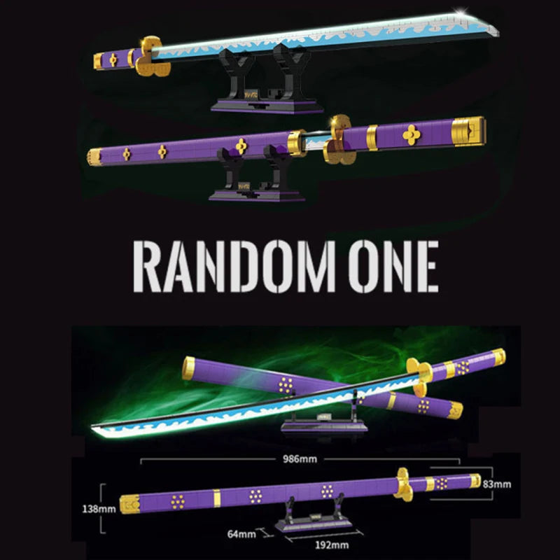 Demon Slayer OneMOC Piece Katana Luminous Sword Building Blocks Diy Model Educational Toy Assembly Weapon Toy Brick for Children