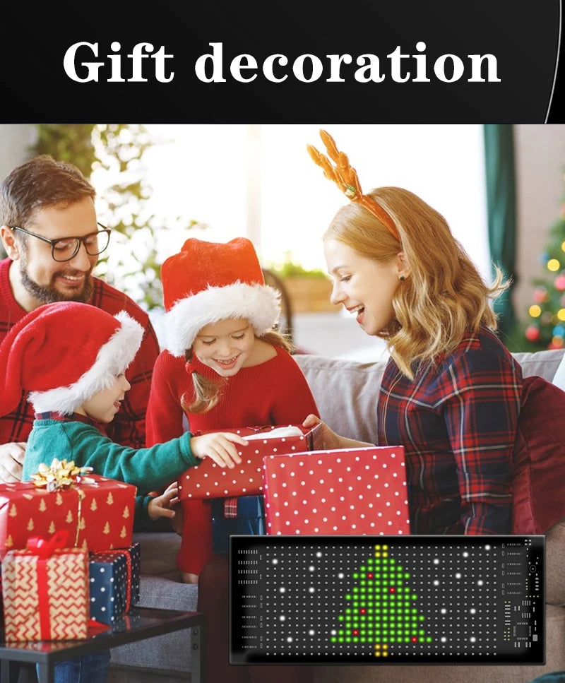 Car LED Matrix Pixel Panel DIY RGB Lighting Graffiti Scrolling Text Board Windshield Advertising Screen Bluetooth APP Control