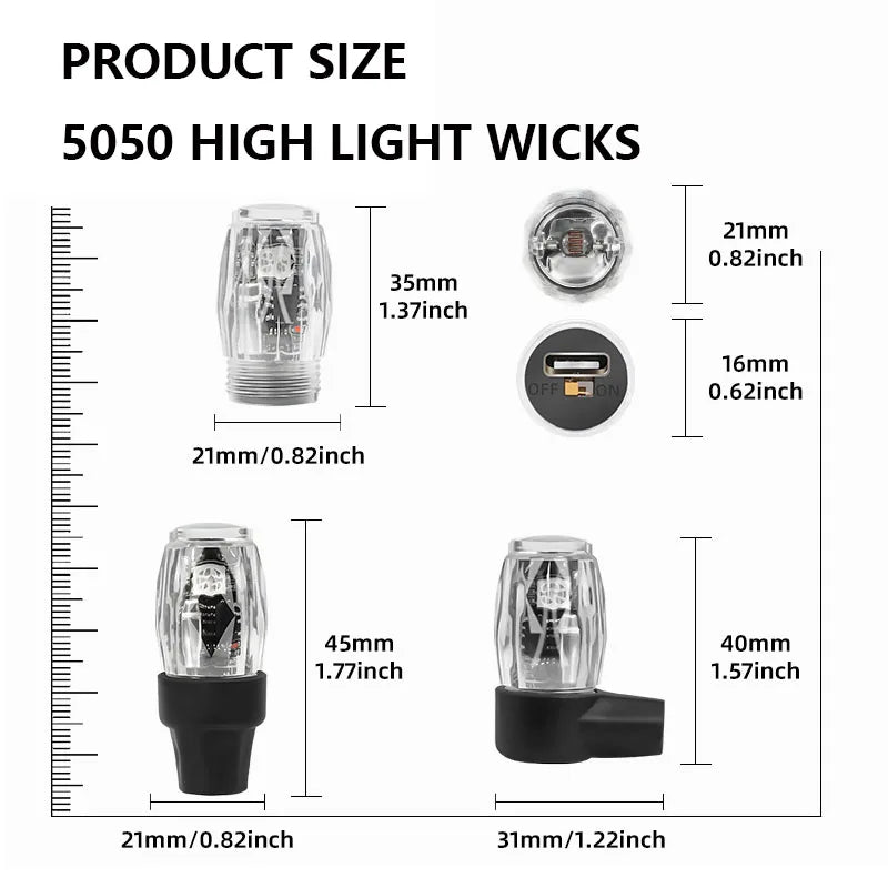 4PCS Car Tire Valve Cap Lights USB Charging Colorful Motorcycle Bicycles Air Nozzle Light Vibration Sensor Decorate Ambient Lamp