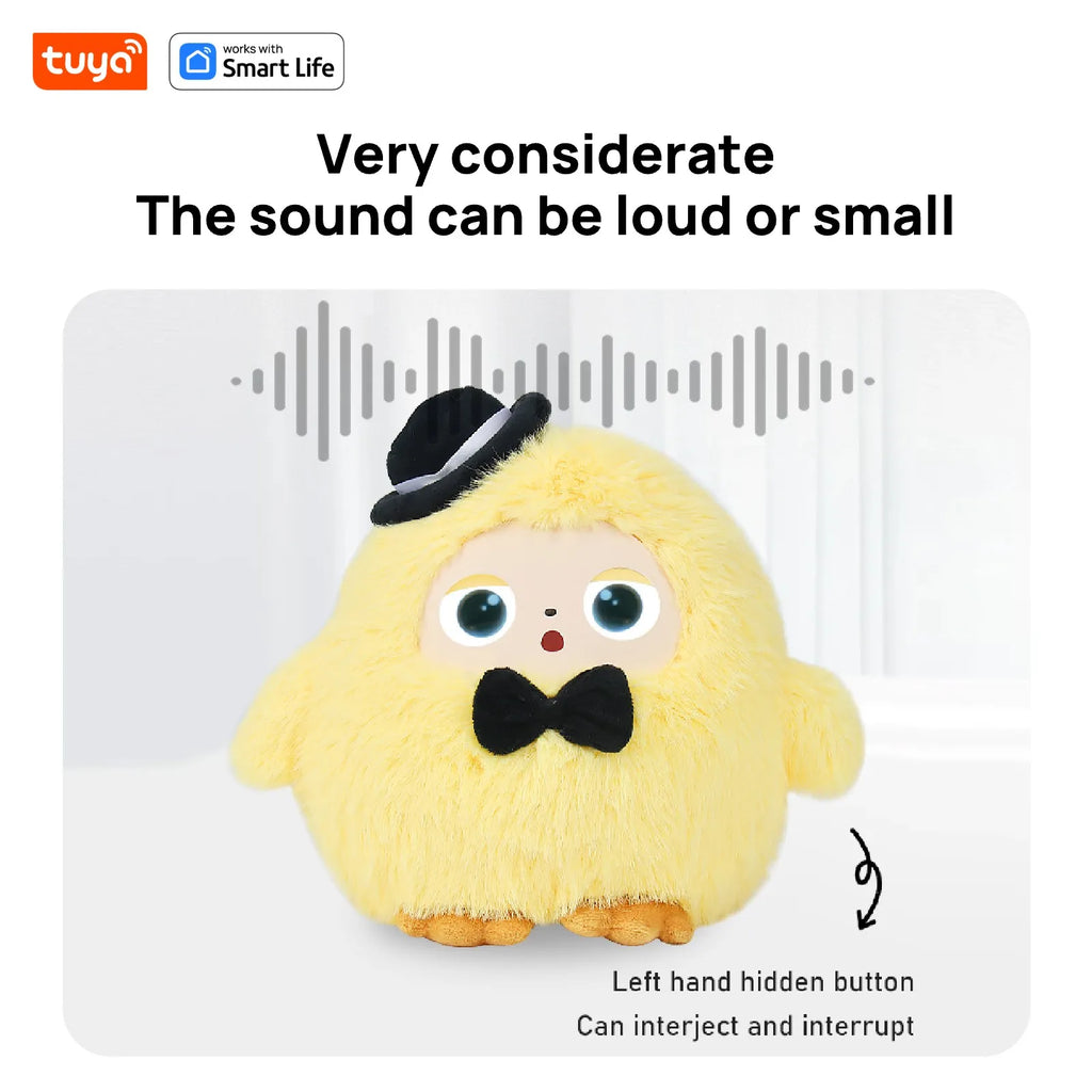 Cute Yoyo: AI Plush Robot Smart Interactive Toy w/LED Eyes&Voice Control, USB Rechargeable Companion for Kids Gifts/Smart Home