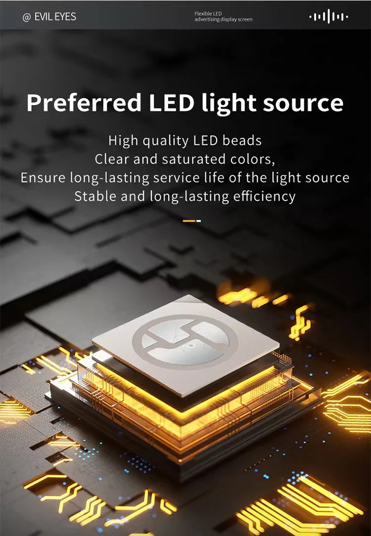 Devil's Eye Truck Windshield Remote Control Flexible Led Eye Animation Display Smart Scrolling Message Eye Soft LED Sign Board