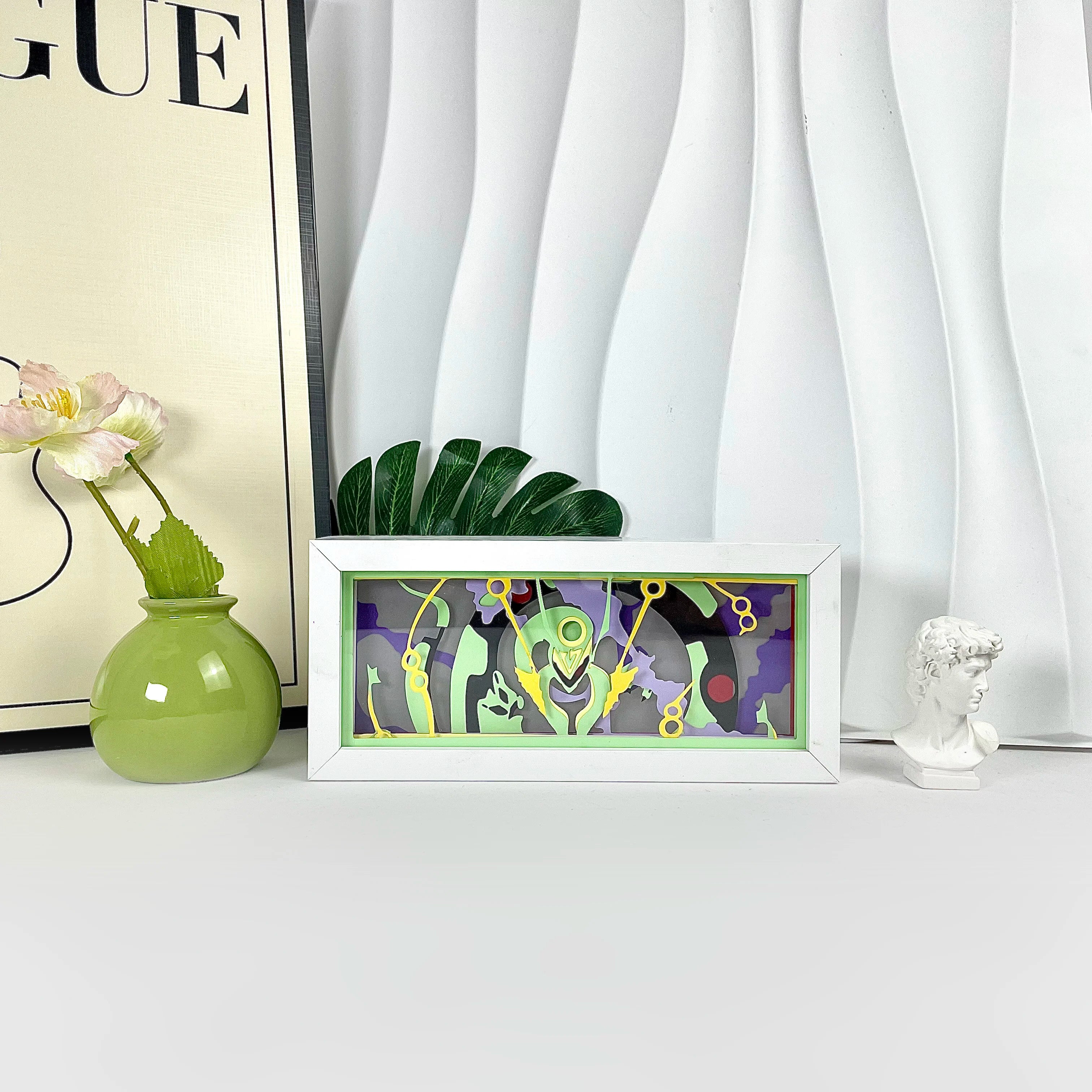 Anime Light Box Led Strip Lights Anime Eyes Shadow Box Picture Frame 3D Paper Carving Usb Table Lamp Mood Light Room Decor Gift