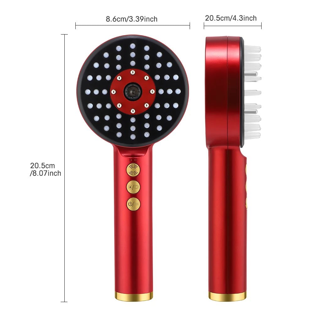 3 Modes Electric Massage Comb Portable Red Light Laser Comb for Hair Follicle Hair Follicles On The Head Essence Oil Applicator