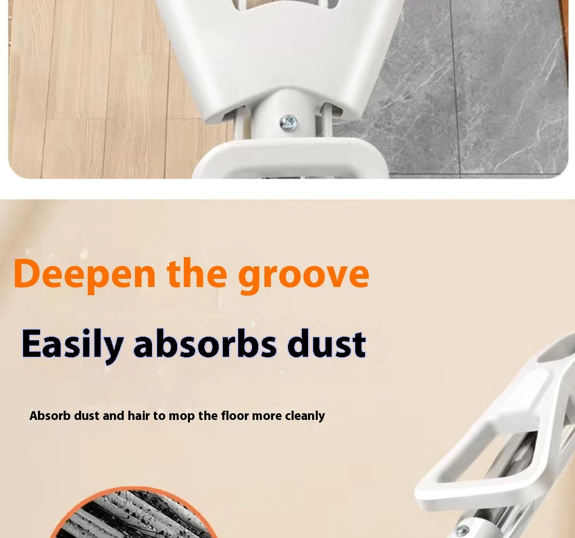 New Squeezed Self Draining Rubber Cotton Mop Hand Free Magic Self-cleaning Flat Mop Reusable Sponge Household Floor Cleaning