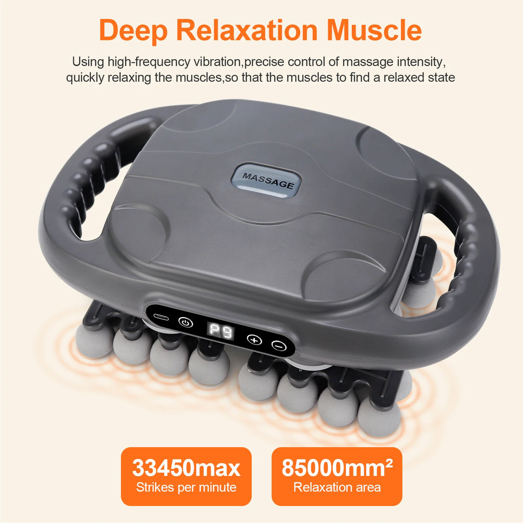 42 Heads Fascia Gun High-frequency Vibration Deep Massage Device for Shoulder Waist Back Leg Body Muscle Relaxation