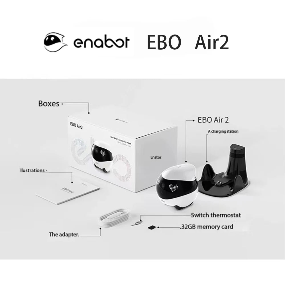Enabot EBO AIR 2 Companion Robot 2K Home Security Pet Camera Night Vison Wireless APP Remote Control for Dog Cat Baby App Contro