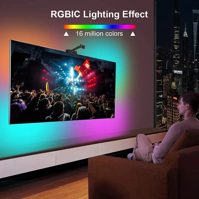 Ambilight Tv Backlight 5V Rgbic Usb Led Strip With Camera App Control Smart Tv Ambient Light For Gaming Room Atmosphere Lighting