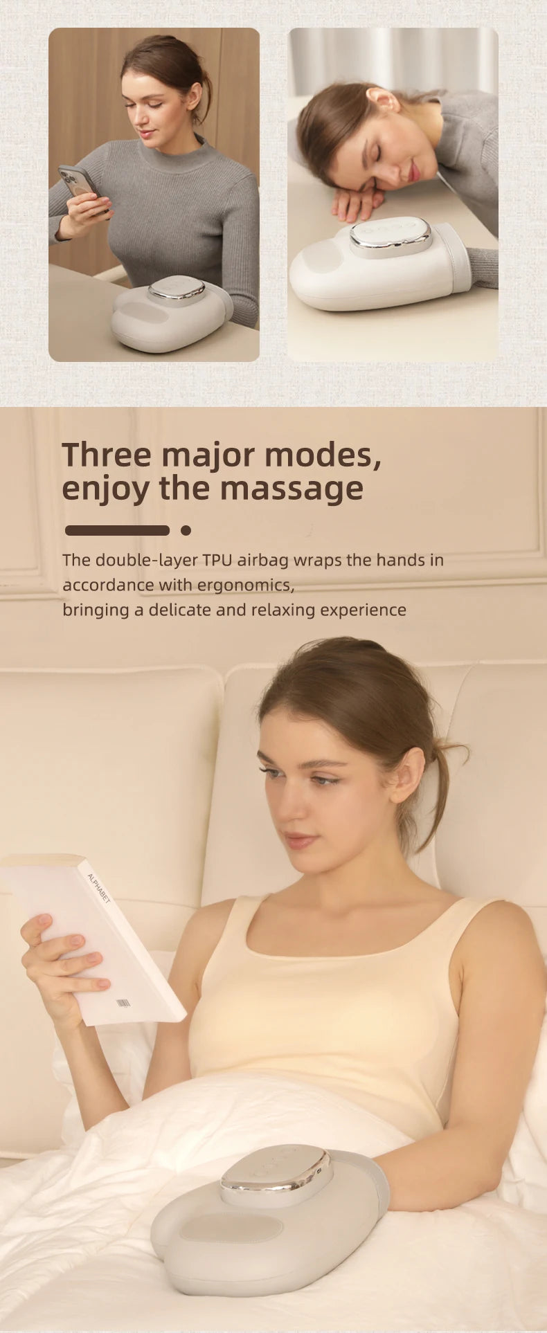 Hand Massager with Airbag Compression Finger Wrist Palm Massage Machine Vibration Glove for Hand Muscle Relax Gift for Men Women