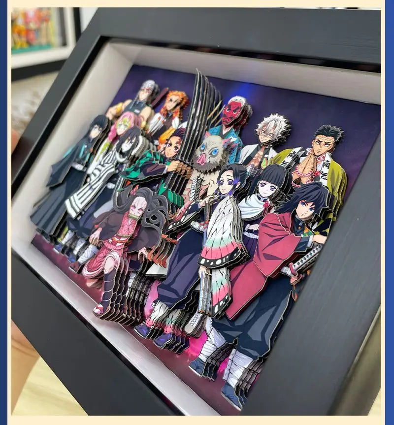 Demon Slayer Infinity Castle Nine Hashira HD 3D Paper Art Tanjiro - Handmade Character Desktop photo frame, Anime Gift for Fans