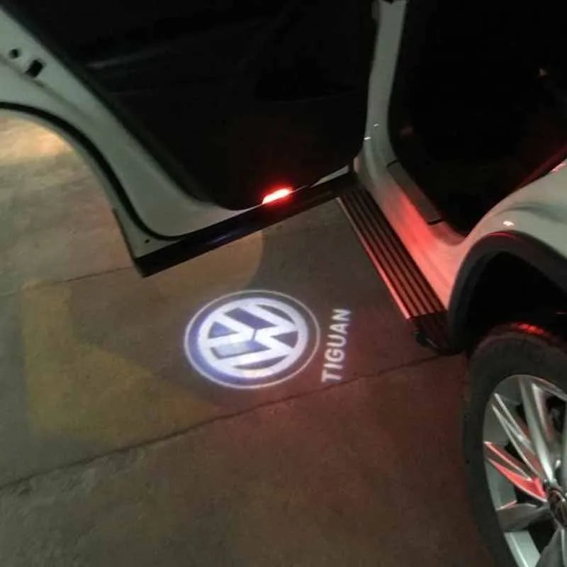 Hot Sale Accessories LED Car Door Logo Projector Lights for VW Golf 5/6/7, R/GTI/GTD/GTE, Touareg, CC, Passat (B6 - B9), C6-C8