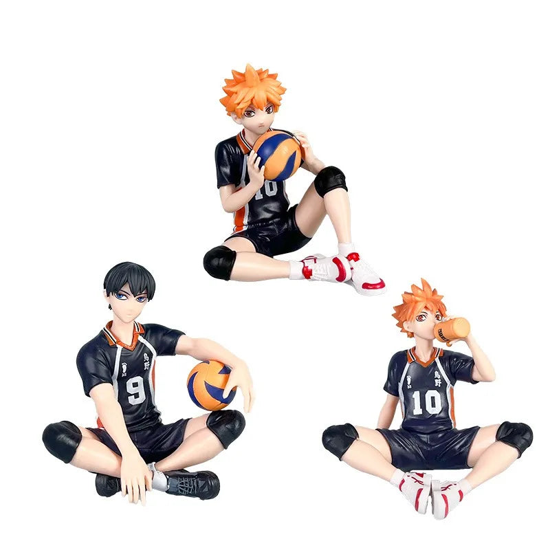 Anime Haikyuu Volleyball Character Statue Hinata Kageyama Mini Collectible Model PC Case Ornament Gift