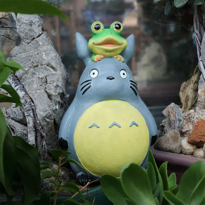 Large Garden Statue Cartoon Anime Totoroeds Sculpture Creative Kawaii Miyazakis Hayaos Totoros Resin Figurines Garden Home Decor