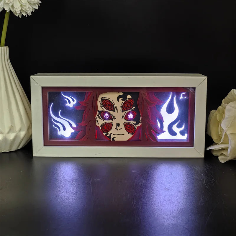 Demon Slayer 3D Anime Light Box Lamp Acrylic Peripherals Cartoon Bedroom Multiple Colors RGB with Remote Party Supplies Toy Gift