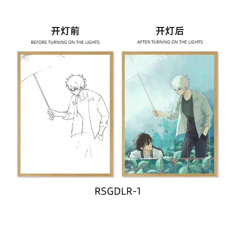 Link Click LED Light Box Painting Picture Frame Charles Lucas Jo  Anime peripherals Night Light Decoration Photo Frame Gift