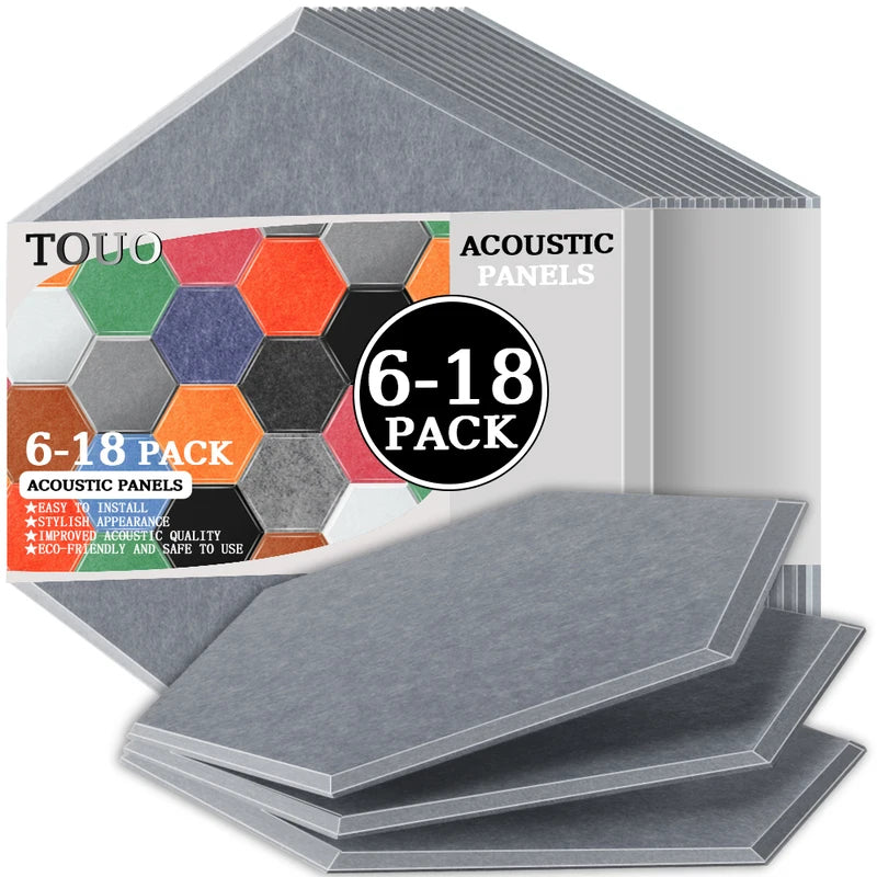 TOUO Sound Absorbing Panel 6 Pcs High-Density Material Home Accessories Noise Insulation For Walls Drum Room Acoustic Treatment