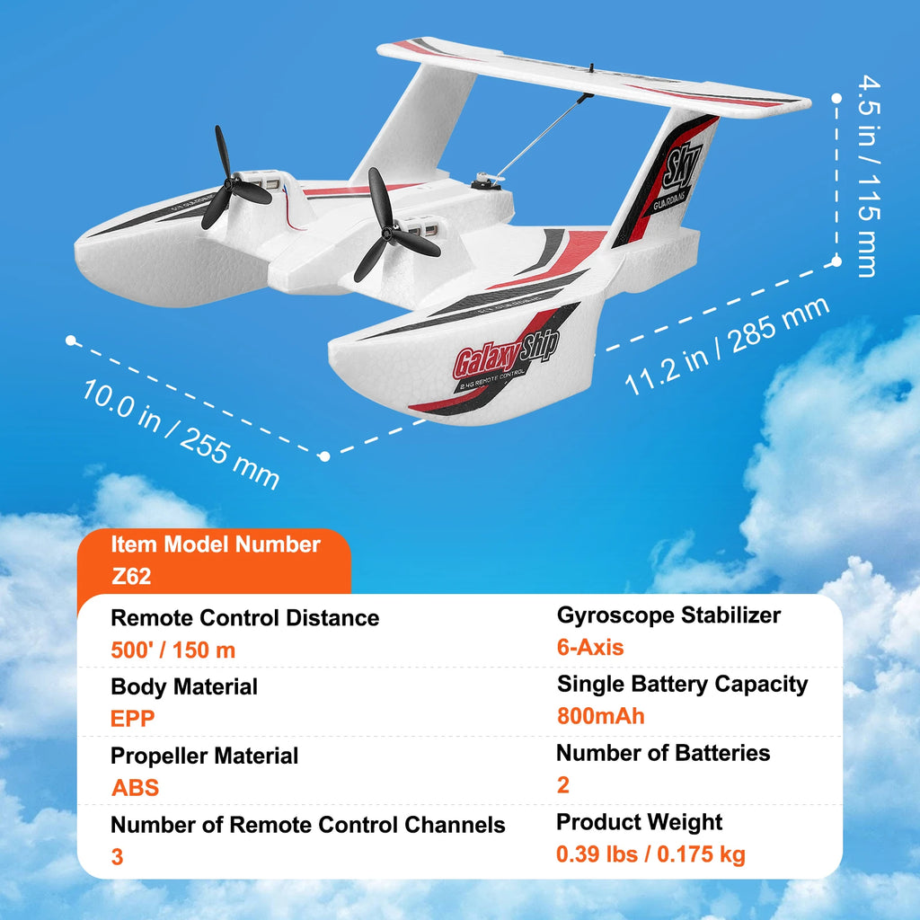 SucceBuy EPP Foam RC Plane 2.4G 3CH  Radio Control Aircraft Sea And Air RC Glider Water Land Flying Airplane Toys Gift For Boys