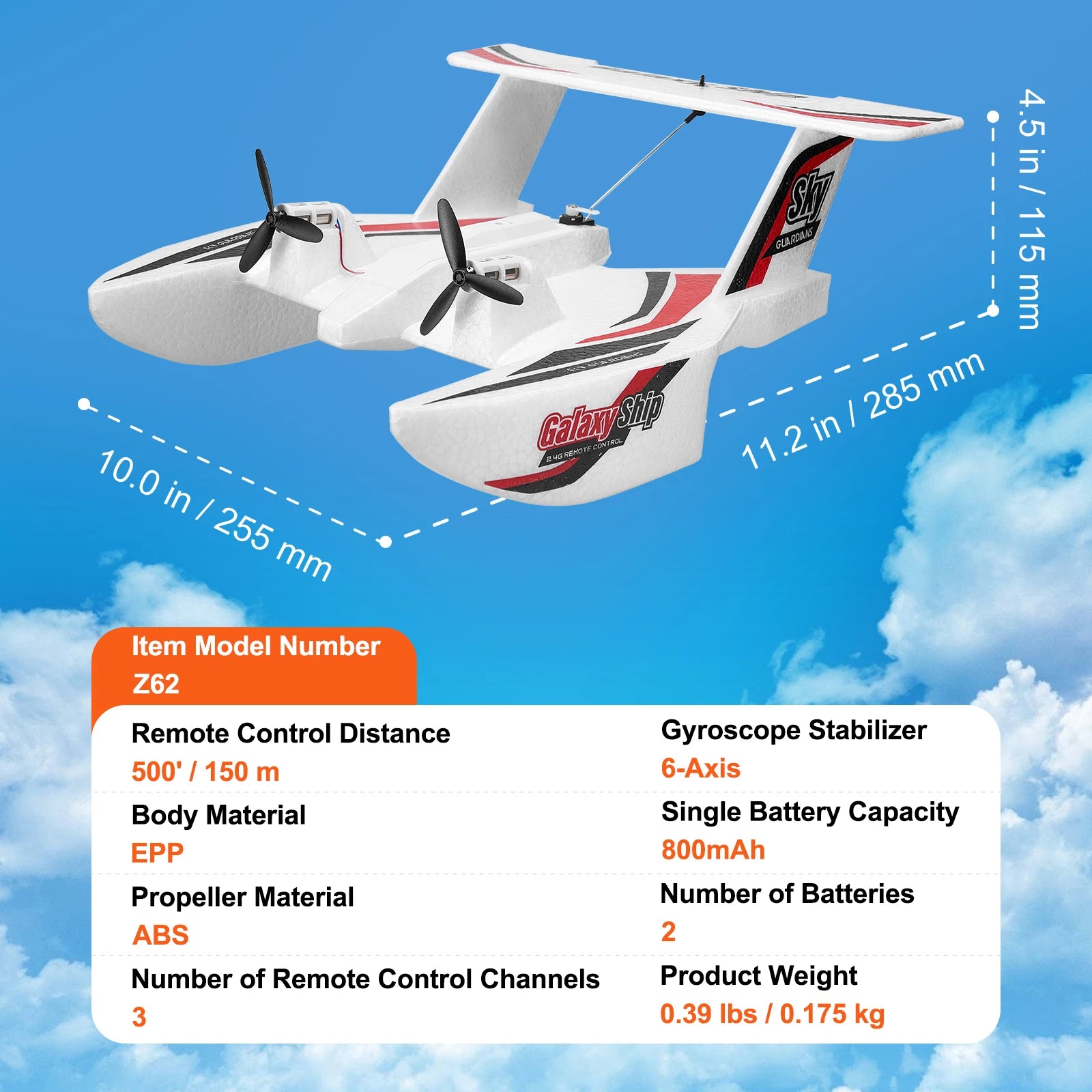 SucceBuy EPP Foam RC Plane 2.4G 3CH  Radio Control Aircraft Sea And Air RC Glider Water Land Flying Airplane Toys Gift For Boys