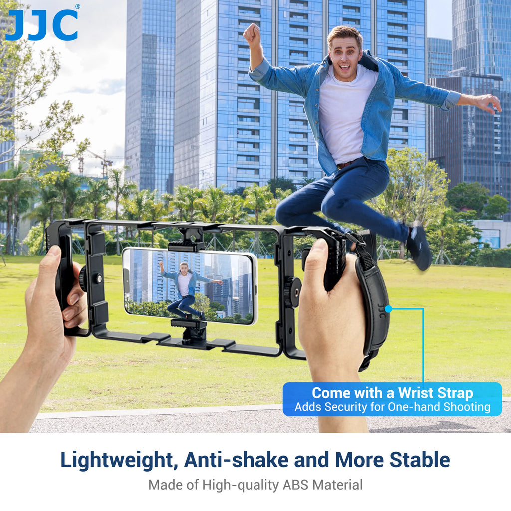 JJC Universal Smartphone Video Rig Kit with Remote Control Hand Grip Vlog Film Cage Phone Video Stabilizer Handheld Tripod Mount