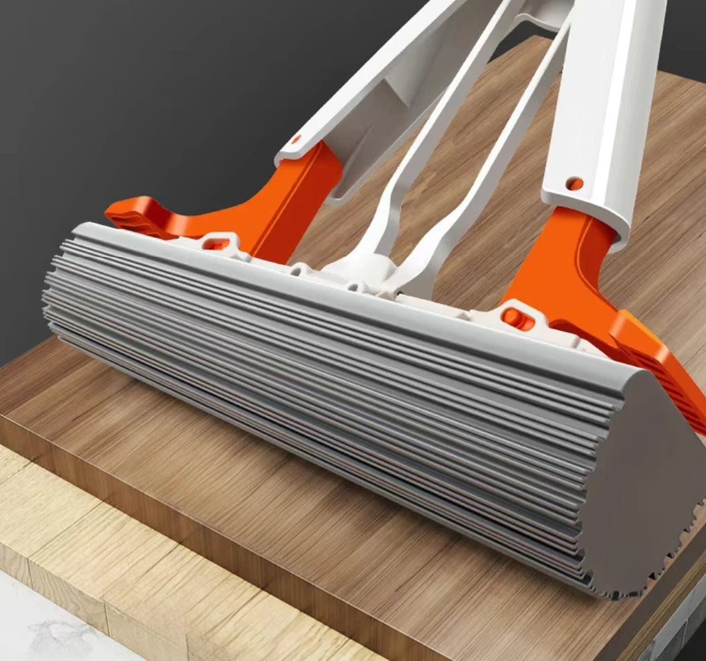 New Squeezed Self Draining Rubber Cotton Mop Hand Free Magic Self-cleaning Flat Mop Reusable Sponge Household Floor Cleaning