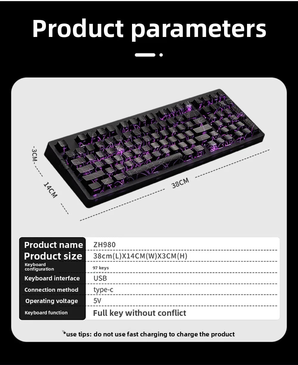 ZORNHER Zuohe ZH980 Mechanical Keyboard Custom RGB Gasket 3mode Hot Swap bluetooth wireless keyboard Desk gaming accessories