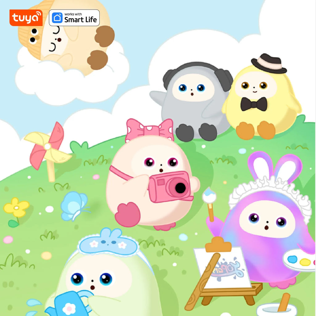 Cute Yoyo: AI Plush Robot Smart Interactive Toy w/LED Eyes&Voice Control, USB Rechargeable Companion for Kids Gifts/Smart Home