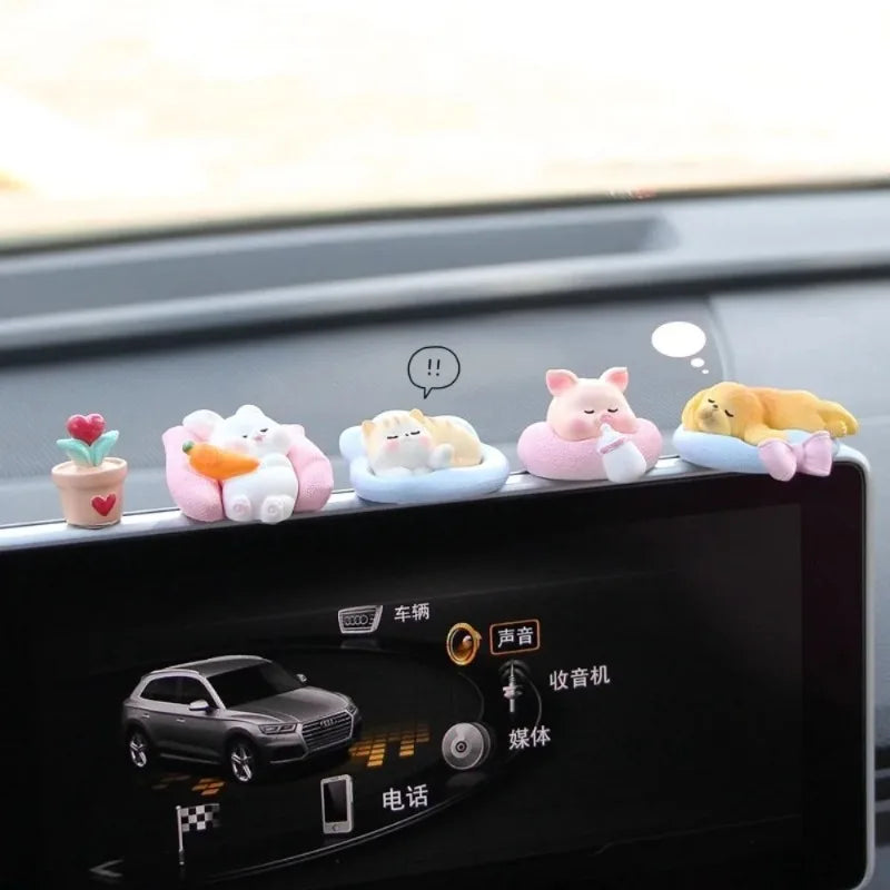 Cute Cars Accessories Funny Kawaii Animal Ornament Auto Central Control Screen Rearview Mirror Decor Car Accessories Interior