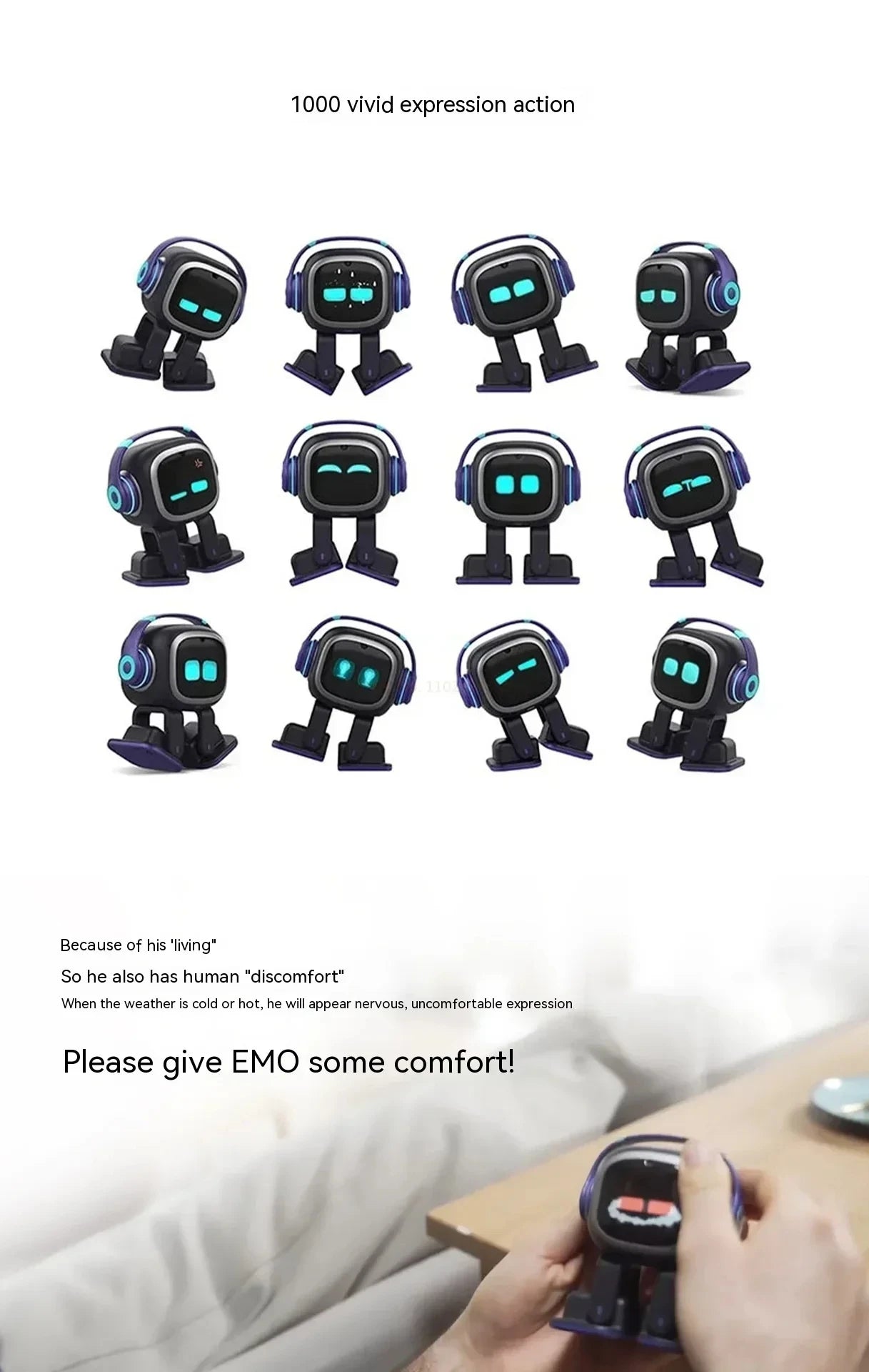 EMO Intelligent AI Robots Emotional Support Interactive Desktop Voice Recognition EMO Go Home Robot Companion Children Gifts