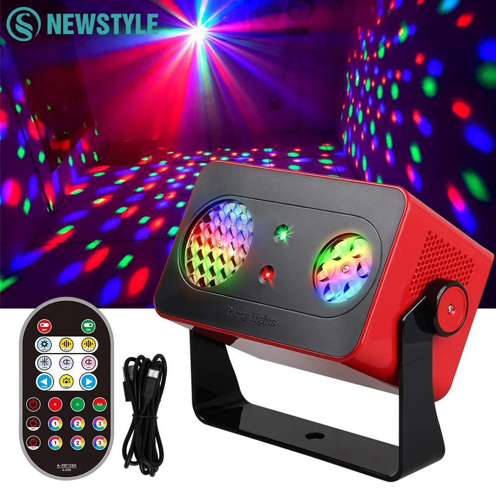 Disco Party Stage Night Light Sound Activated LED Stage Lights Strobe Pattern Light For Christmas Dancing Parties
