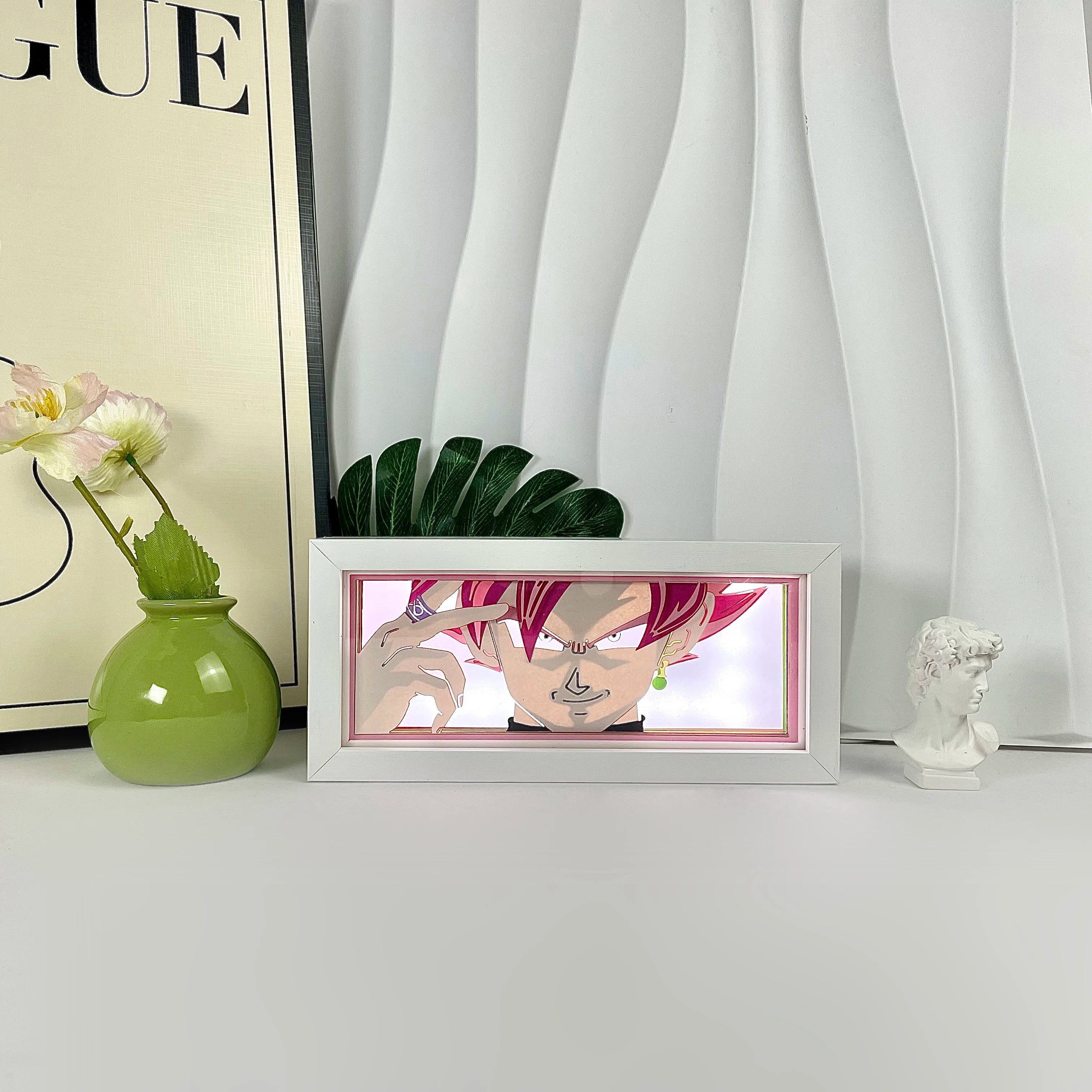 Anime Light Box Led Strip Lights Anime Eyes Shadow Box Picture Frame 3D Paper Carving Usb Table Lamp Mood Light Room Decor Gift