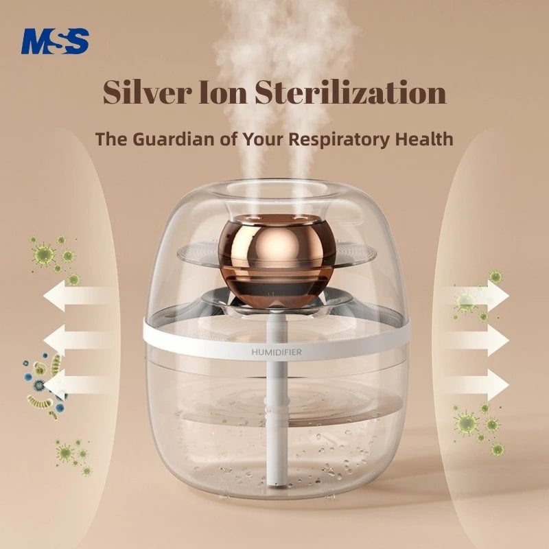 MSS 2-in-1 Air Purifier Cool Mist Humidifier - Double Nozzle & Night Light, Ideal for Bedroom, Living Room & Office Desktop