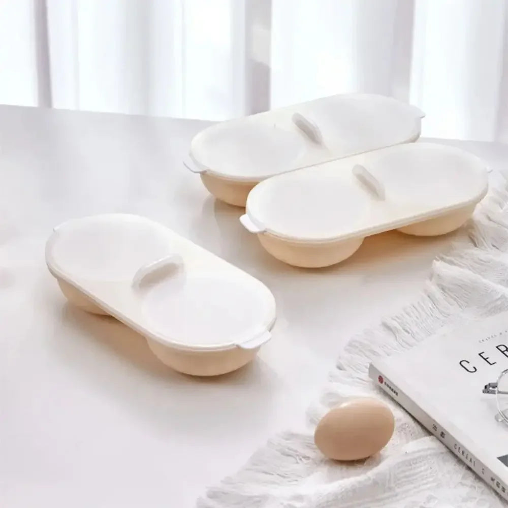 1pc Microwave Eggs Poacher,Double-Cup Egg Boiler,Kitchen Gadget, Hot Spring Egg Mold ,Cooking Tools,Clear Water Lotus Egg Maker