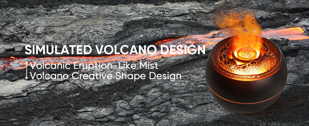 Essential Diffuser Volcano Fire Flame Aromatherapy Diffuser 360ml Ultrasonic Cool Mist Humidifier Aroma Diffuser For Home Room