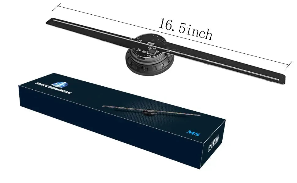 3D Hologram Fan 42CM 3D Holographic Projector Advertising Display Light HD Holographic Projector for Stores Bars Party Xmas