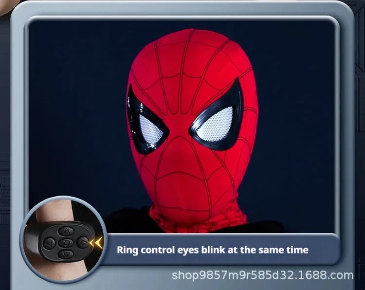 Marvel Mascara Miles Spiderman Headgear Cosplay Moving Eyes Electronic Mask Spider Man 1:1 Remote Control Toys For Adults Gift