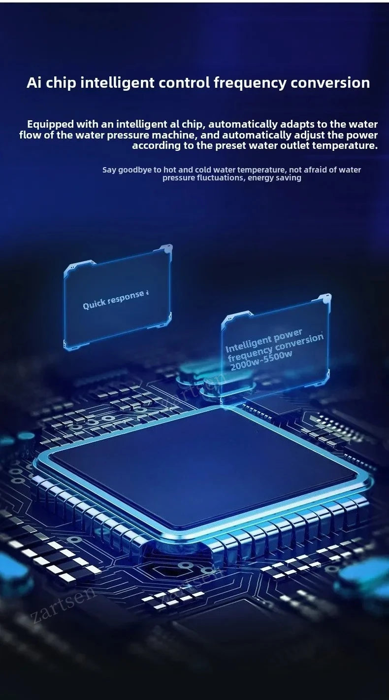 Instant Water Heater 220V 3000W-5500W Portable Electric Heaters for Bathroom Hot Water Shower and Home Kitchen Heating