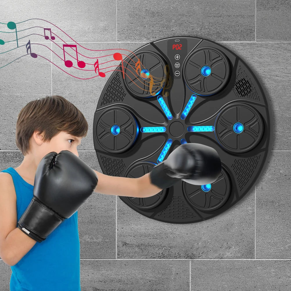 Music Boxing Machine Boxing Reaction Wall Target Type C USB Charging Boxing Training Punching Equipment with Gloves for Home Gym