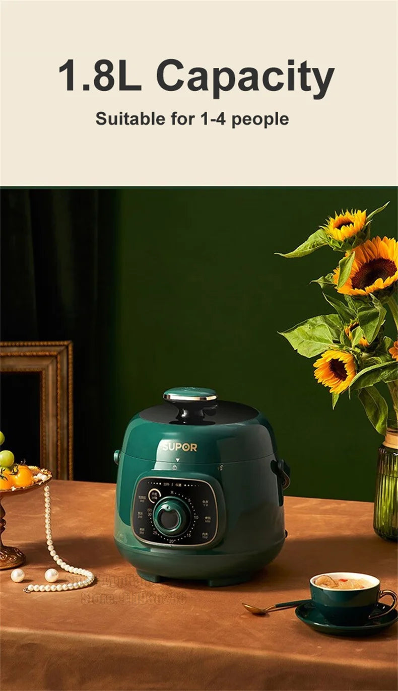 SUPOR Electric Pressure Cooker 1.8L Rice Cooker 70KPA Multifunctional 220V Household Kitchen Appliance For Dormitory Office